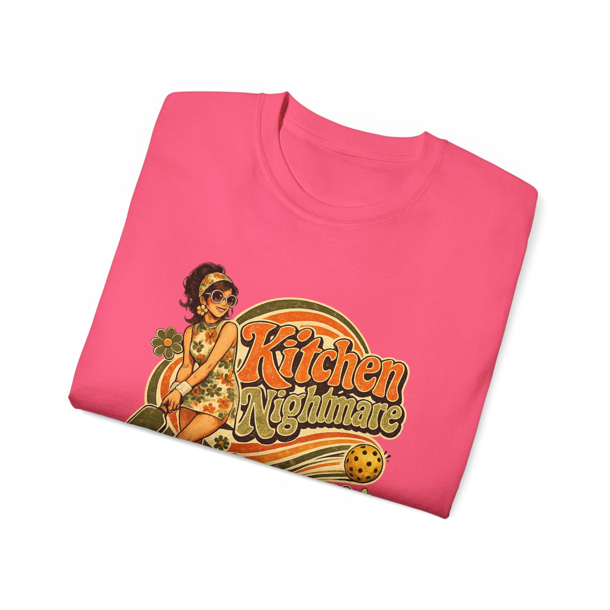 Kitchen Nightmare Retro Tee — Vintage Pinup Pickleball Graphic Shirt