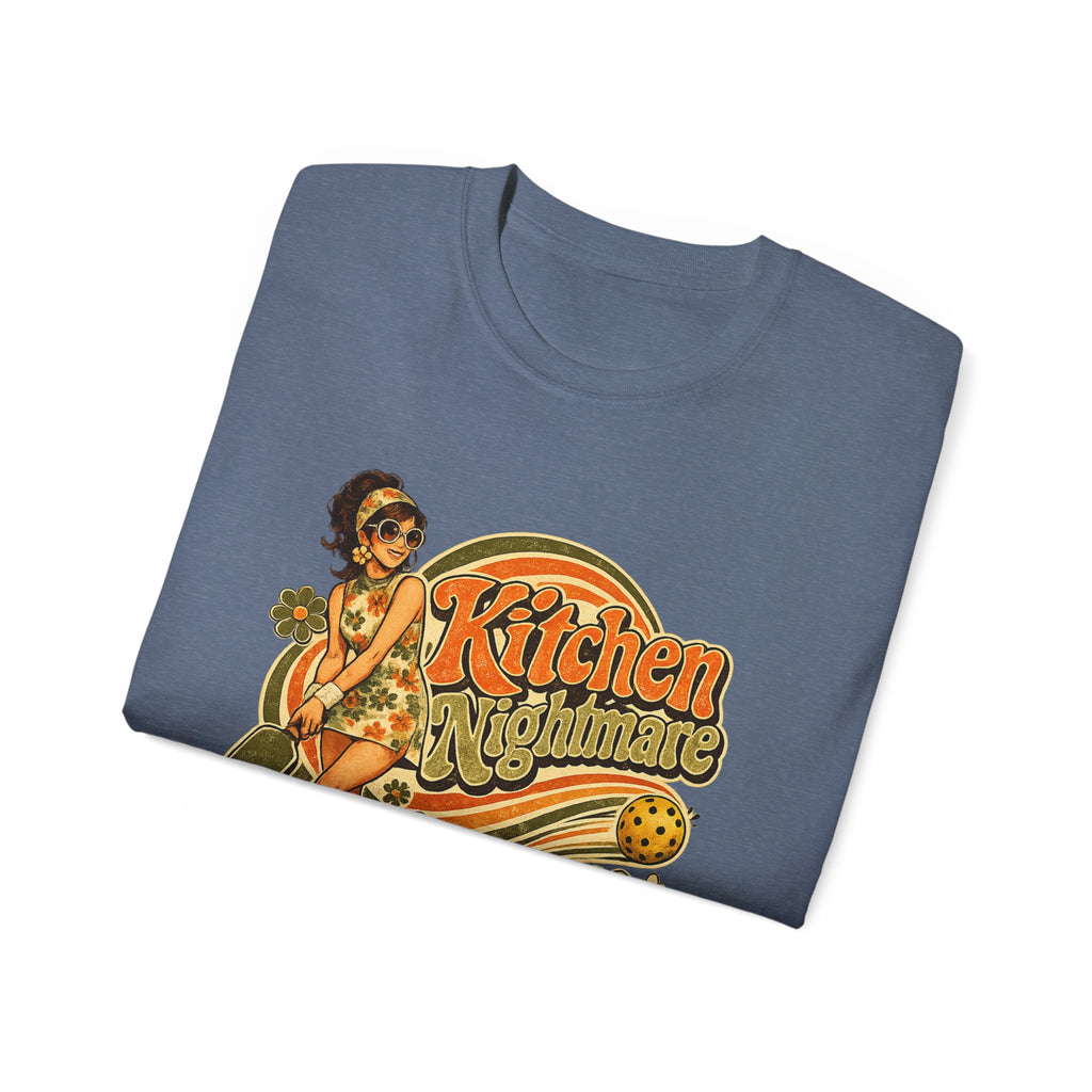 Kitchen Nightmare Retro Tee — Vintage Pinup Pickleball Graphic Shirt