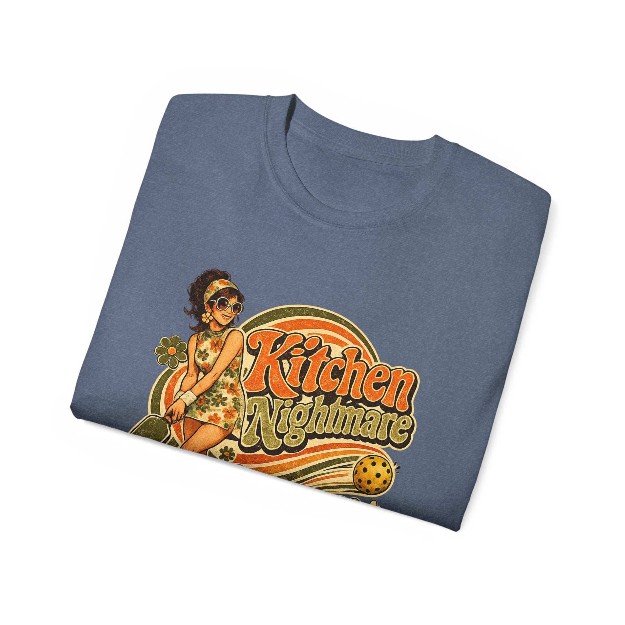 Kitchen Nightmare Retro Tee — Vintage Pinup Pickleball Graphic Shirt