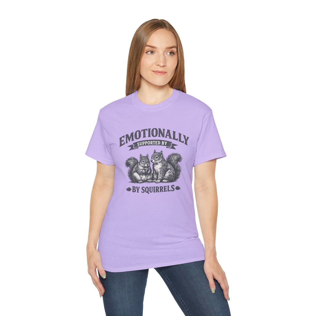T-Shirt — "Emotionally Supported by Squirrels" Vintage Graphic Tee