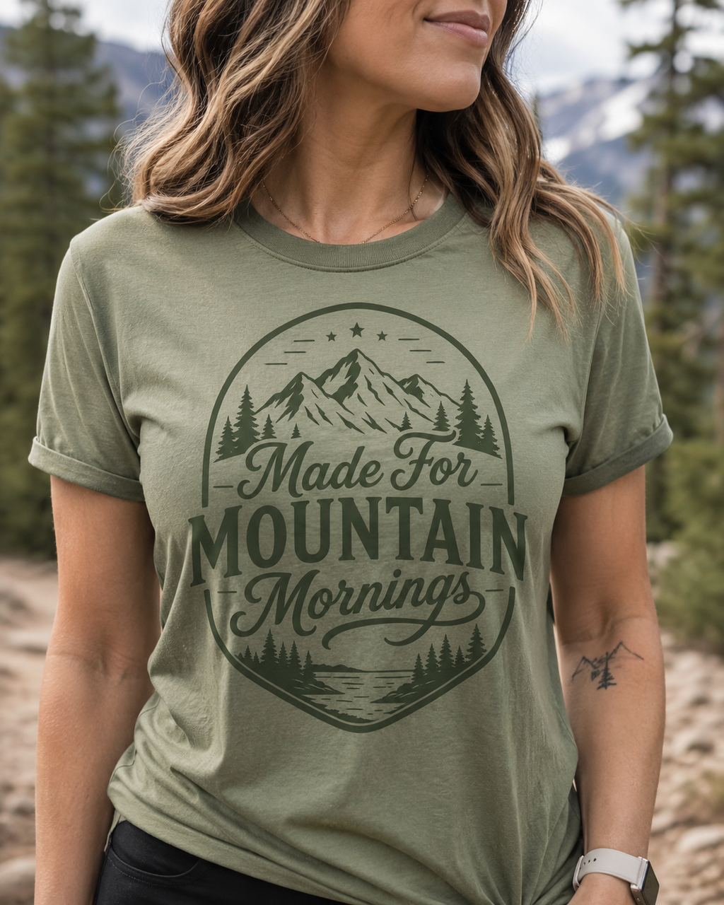 Made for Mountain Mornings Tee — Outdoor Adventure Graphic T-Shirt