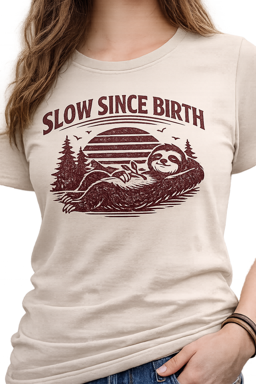 Slow Since Birth Sloth Tee — Funny Retro Nature T-Shirt