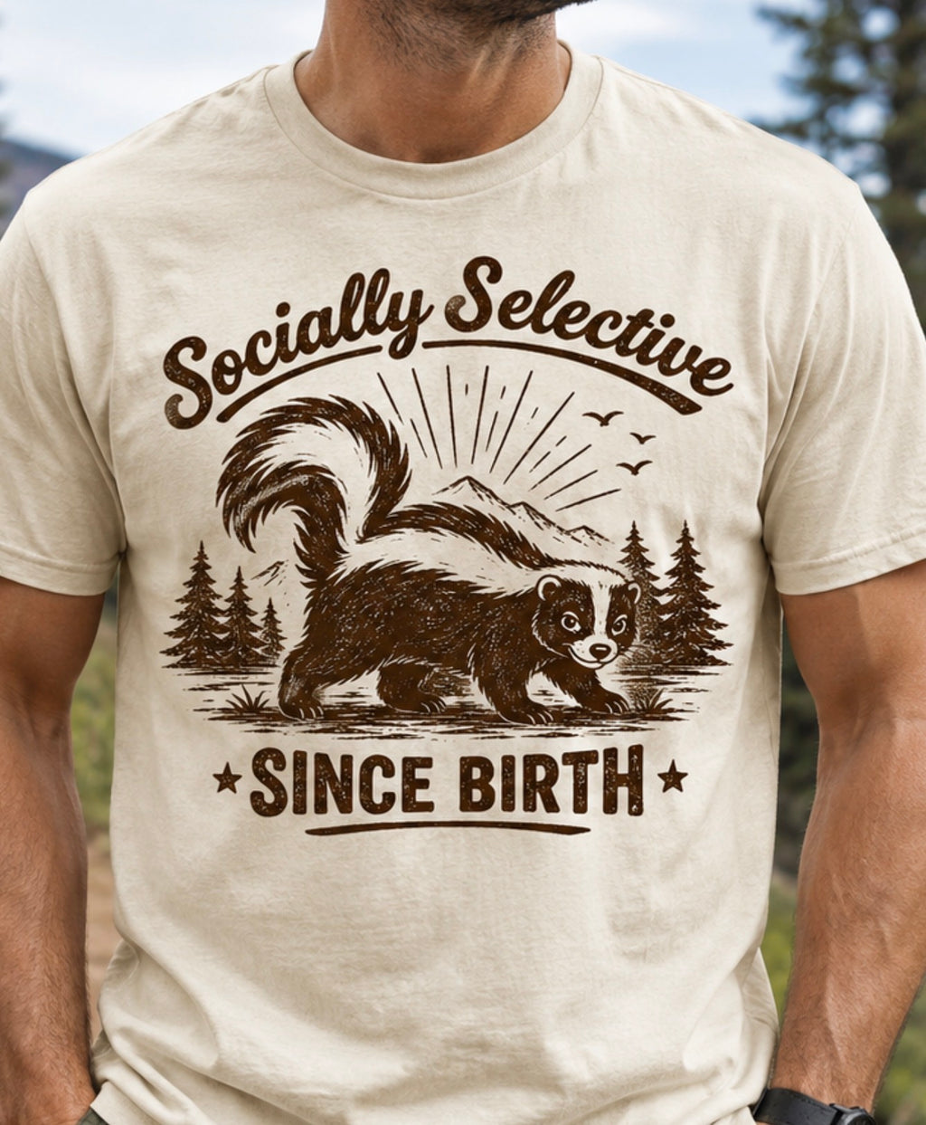 Socially Selective Since Birth T-Shirt — Skunk Graphic Tee