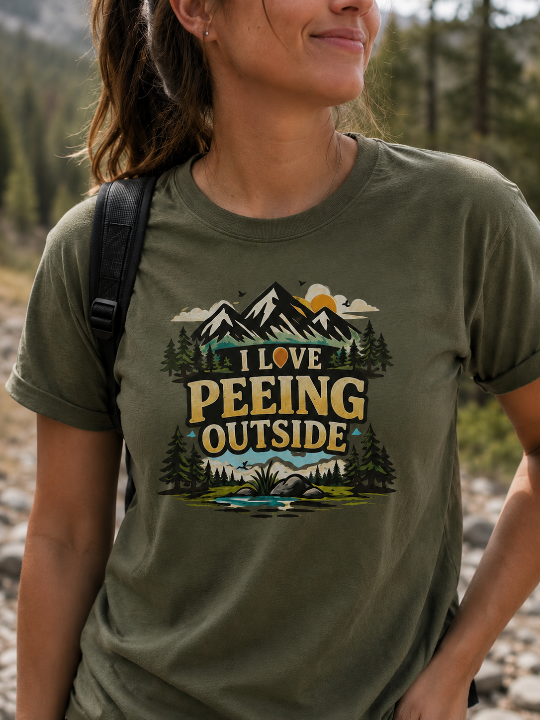 I Love Peeing Outside T-Shirt – Funny Outdoor Camping Tee