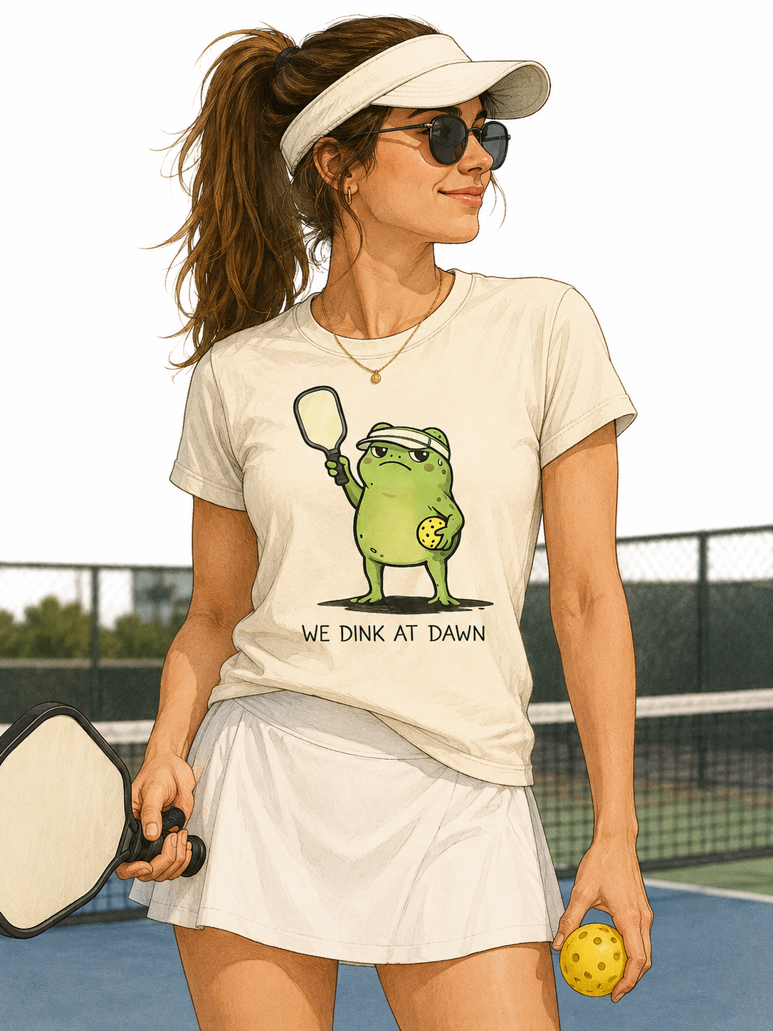 “We Drink at Dawn” Funny Pickleball T-Shirt — Cute Drunk Pickleball Graphic Tee