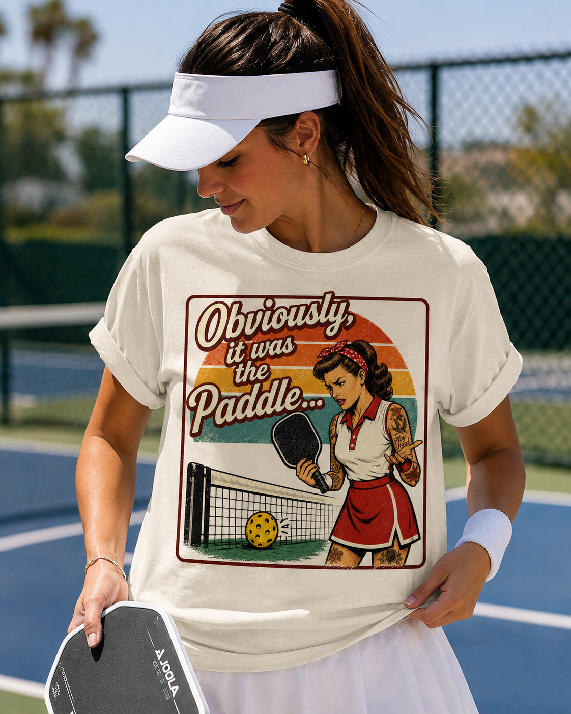 Pickleball Tee - "Obviously It Was The Paddle" Retro Vintage Design