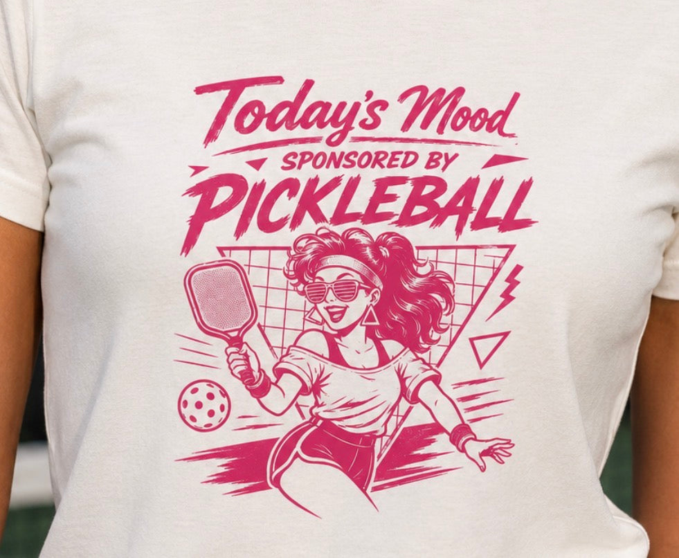 Pickleball Tee — "Today's Mood Sponsored by Pickleball" Retro Sports Shirt