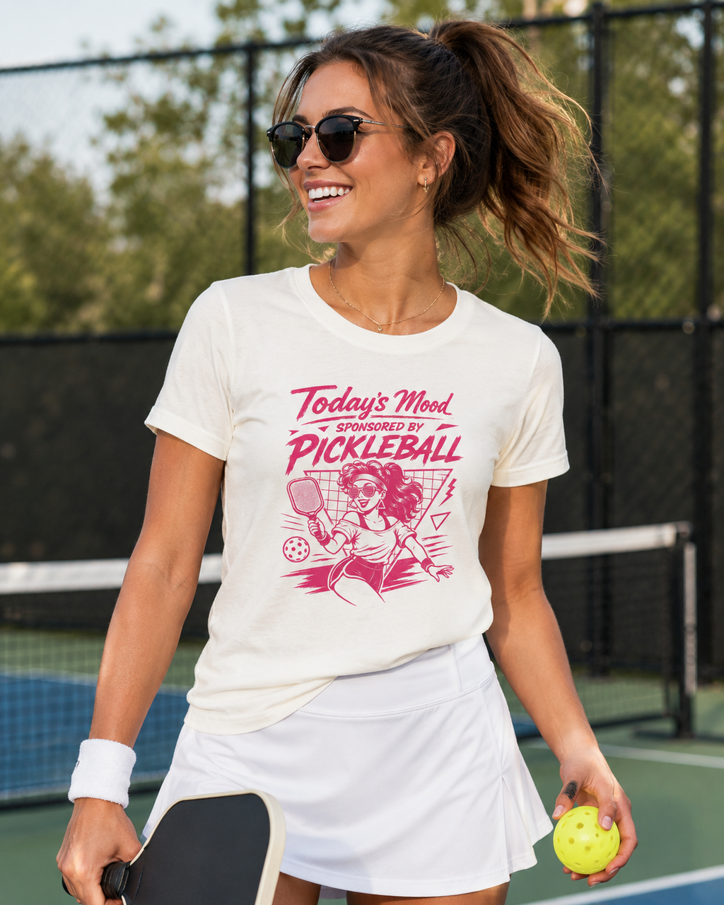 Pickleball Tee — "Today's Mood Sponsored by Pickleball" Retro Sports Shirt