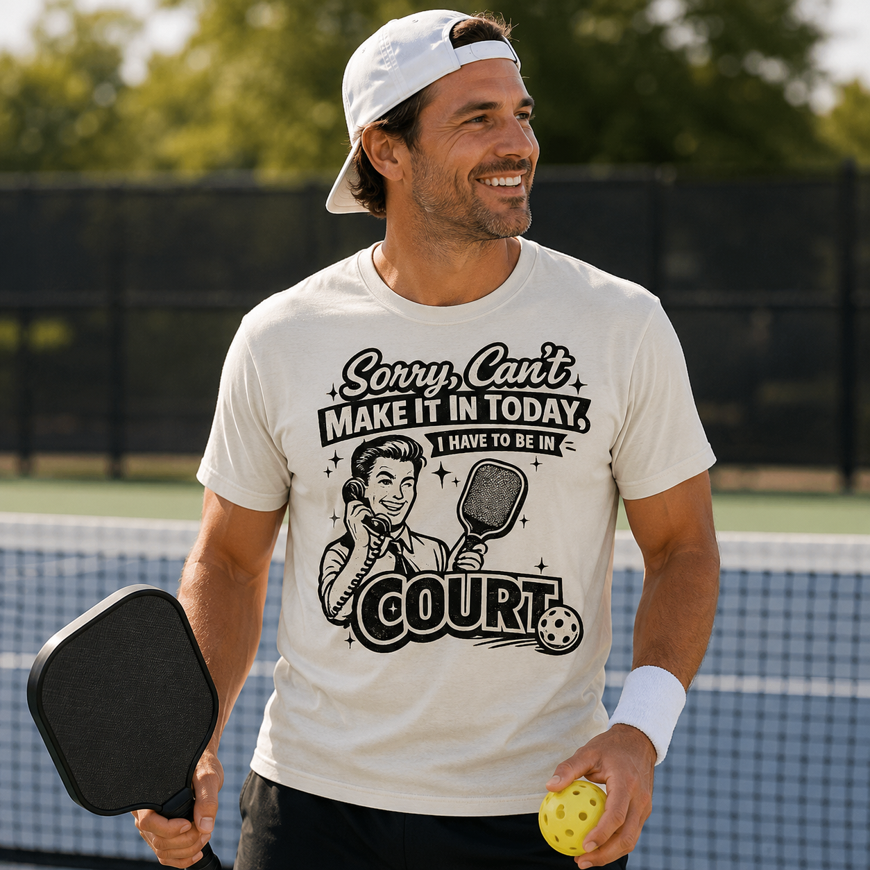 Pickleball Tee – "Sorry, Can't Make It Today I Have To Be In Court" pickleball T‑Shirt