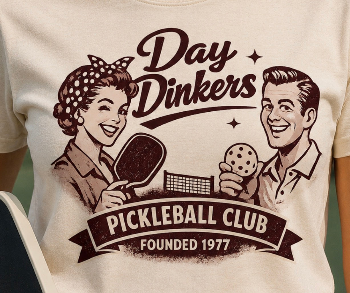 Day Drinkers Pickleball Club Tee – Vintage Pickleball Shirt
