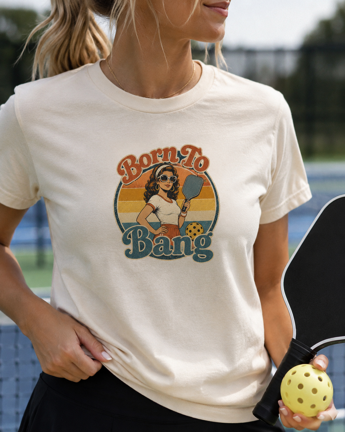 Born To Bang Pickleball Retro 70’s Tee