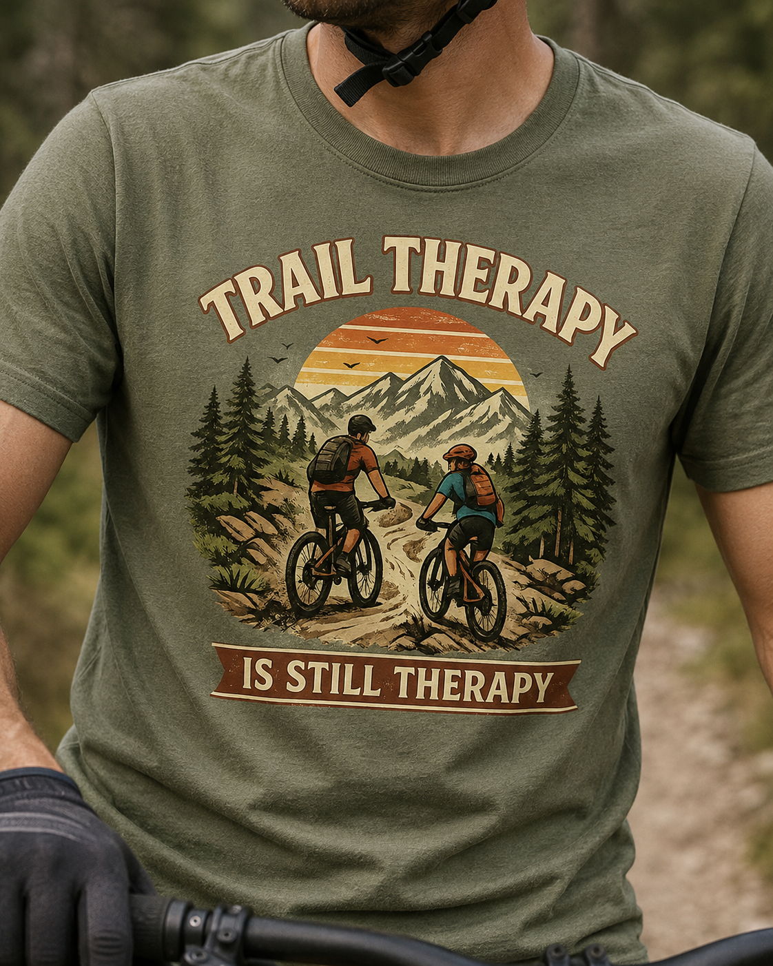 Trail Therapy T-Shirt — "Trail Therapy is Still Therapy" Mountain Biking Tee