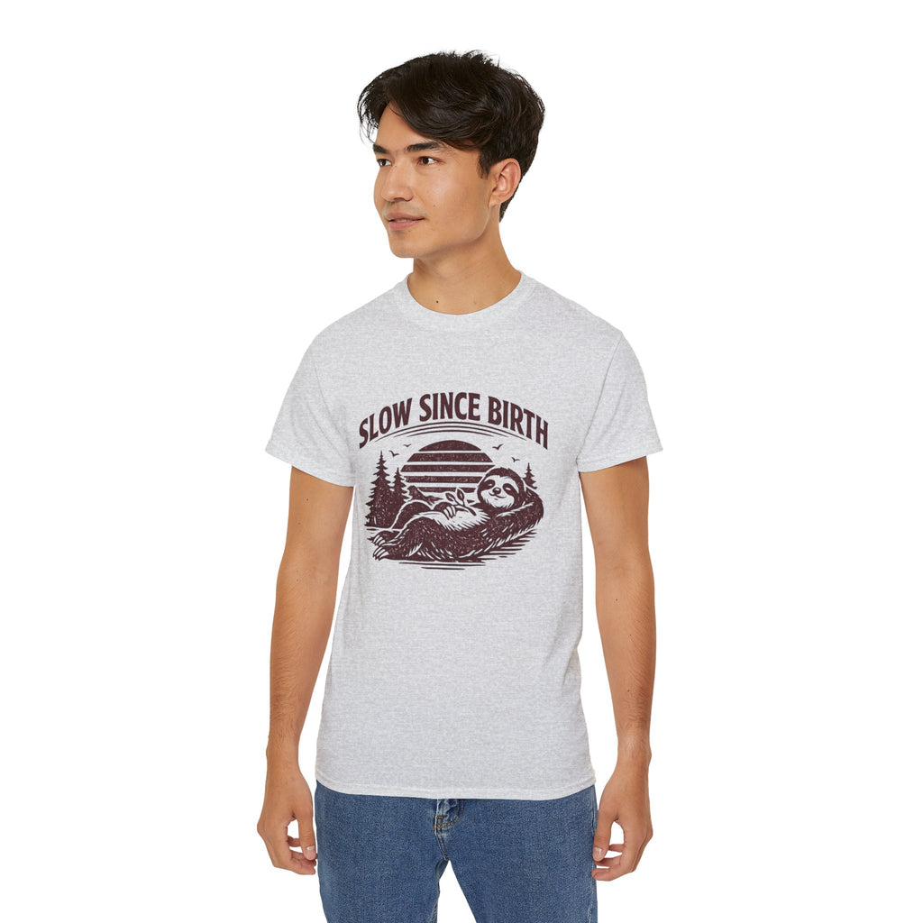 Slow Since Birth Sloth Tee — Funny Retro Nature T-Shirt