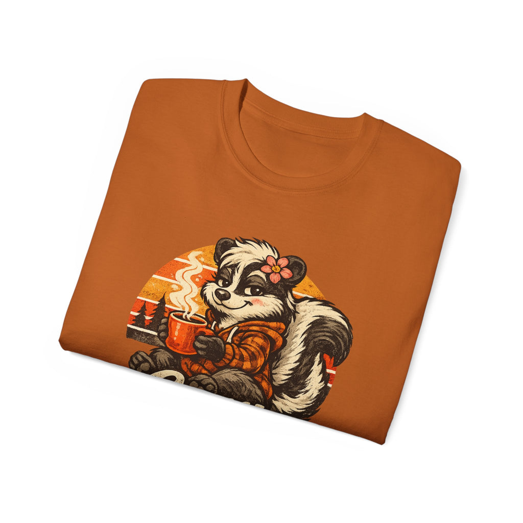 Cozy But Feral Skunk T-Shirt – Cute Retro Autumn Graphic Tee