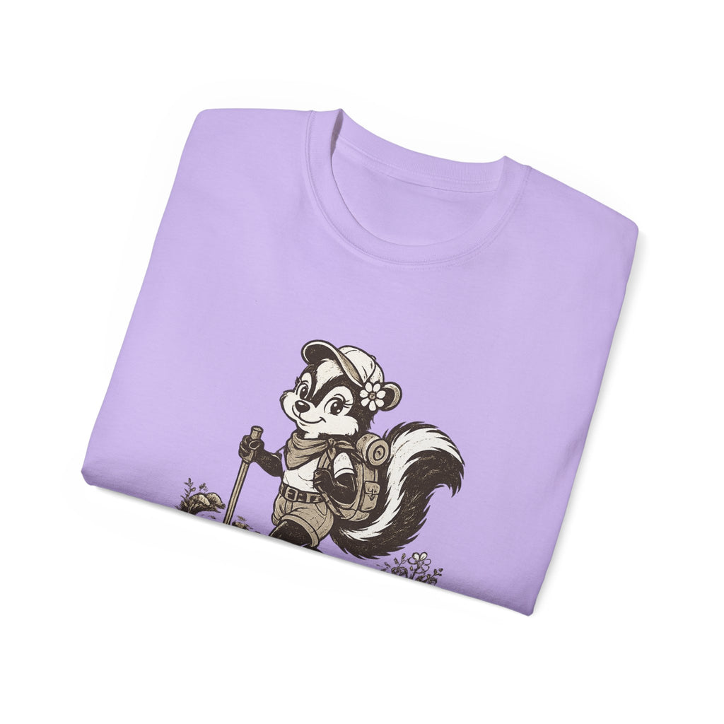 Friendly-ish Woman's Hiking Skunk Tee — Retro Outdoors Graphic T-Shirt