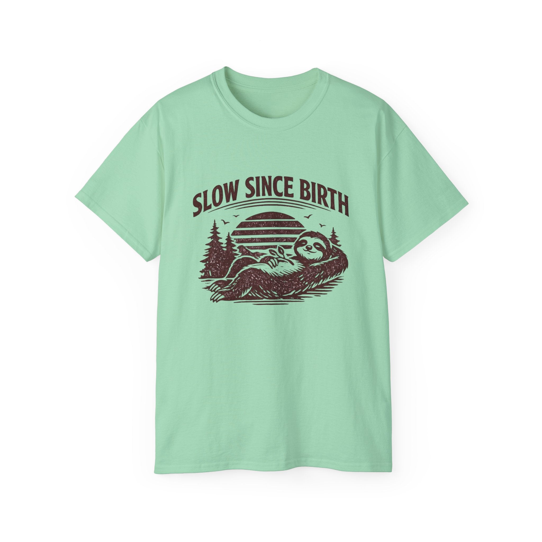 Slow Since Birth Sloth Tee — Funny Retro Nature T-Shirt