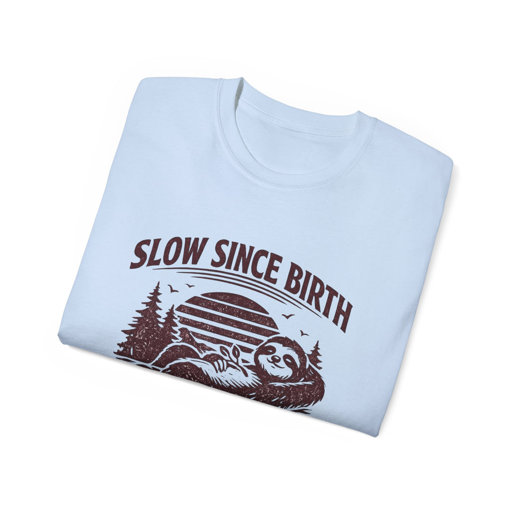 Slow Since Birth Sloth Tee — Funny Retro Nature T-Shirt