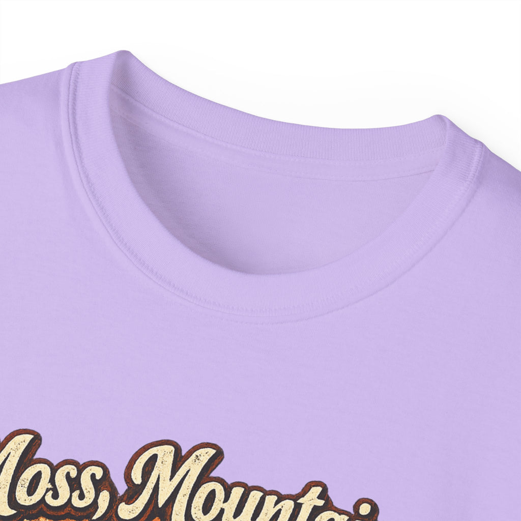 Moss, Mountains & Morning Coffee Tee — Vintage Camping Coffee T‑Shirt