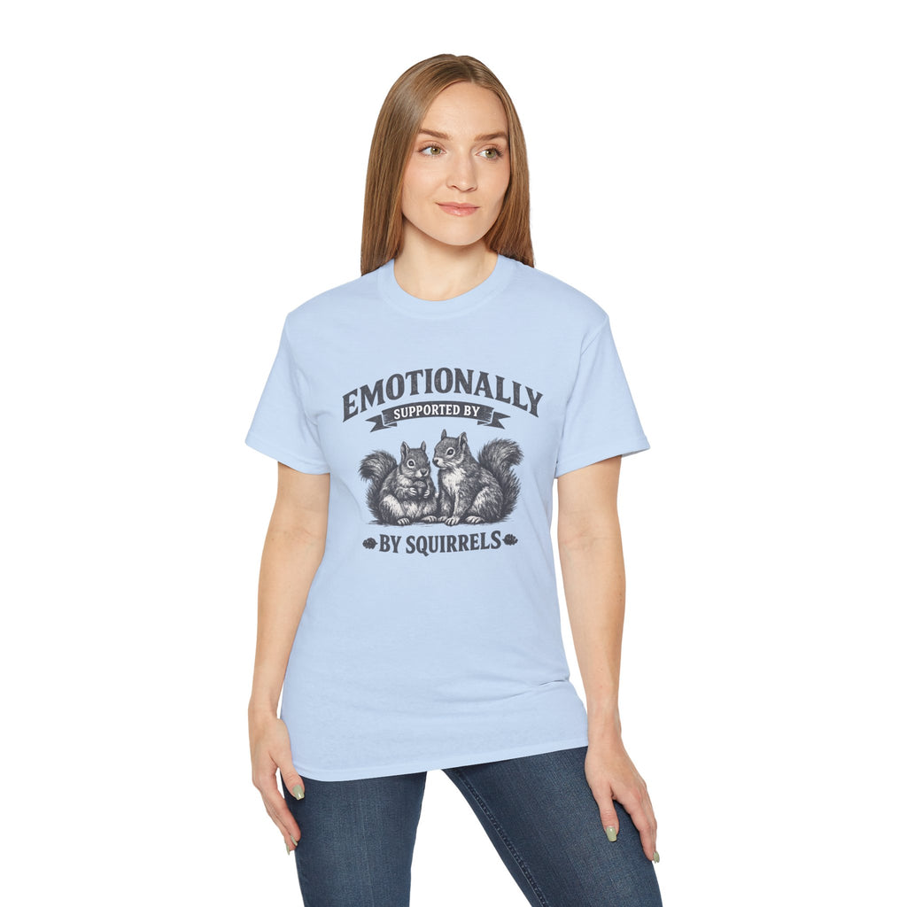 T-Shirt — "Emotionally Supported by Squirrels" Vintage Graphic Tee