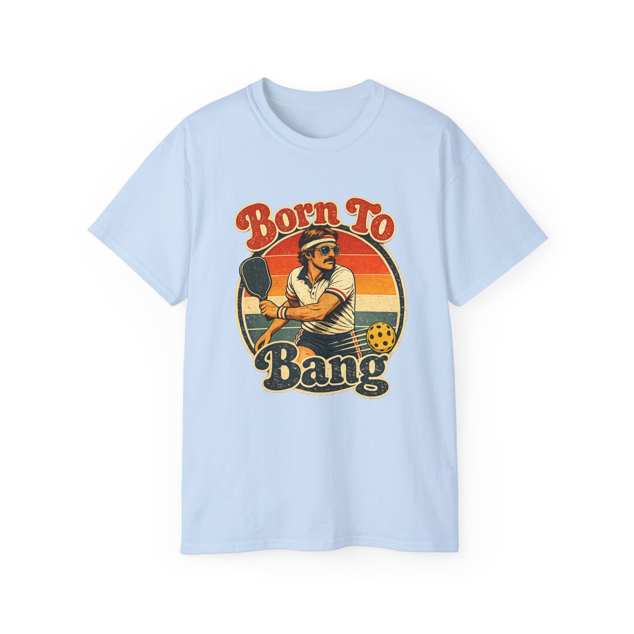 Men’s Born To Bang Vintage Pickleball T-Shirt — Retro Court Player Tee