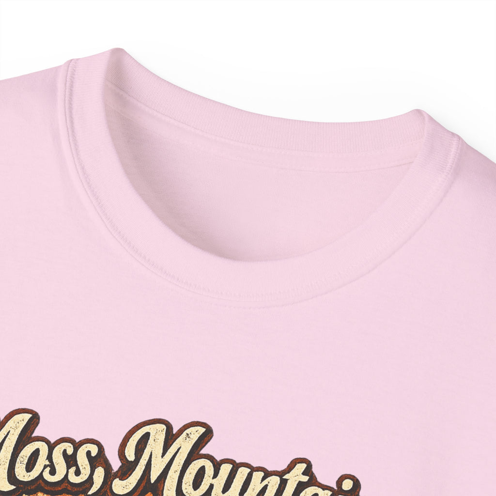 Moss, Mountains & Morning Coffee Tee — Vintage Camping Coffee T‑Shirt