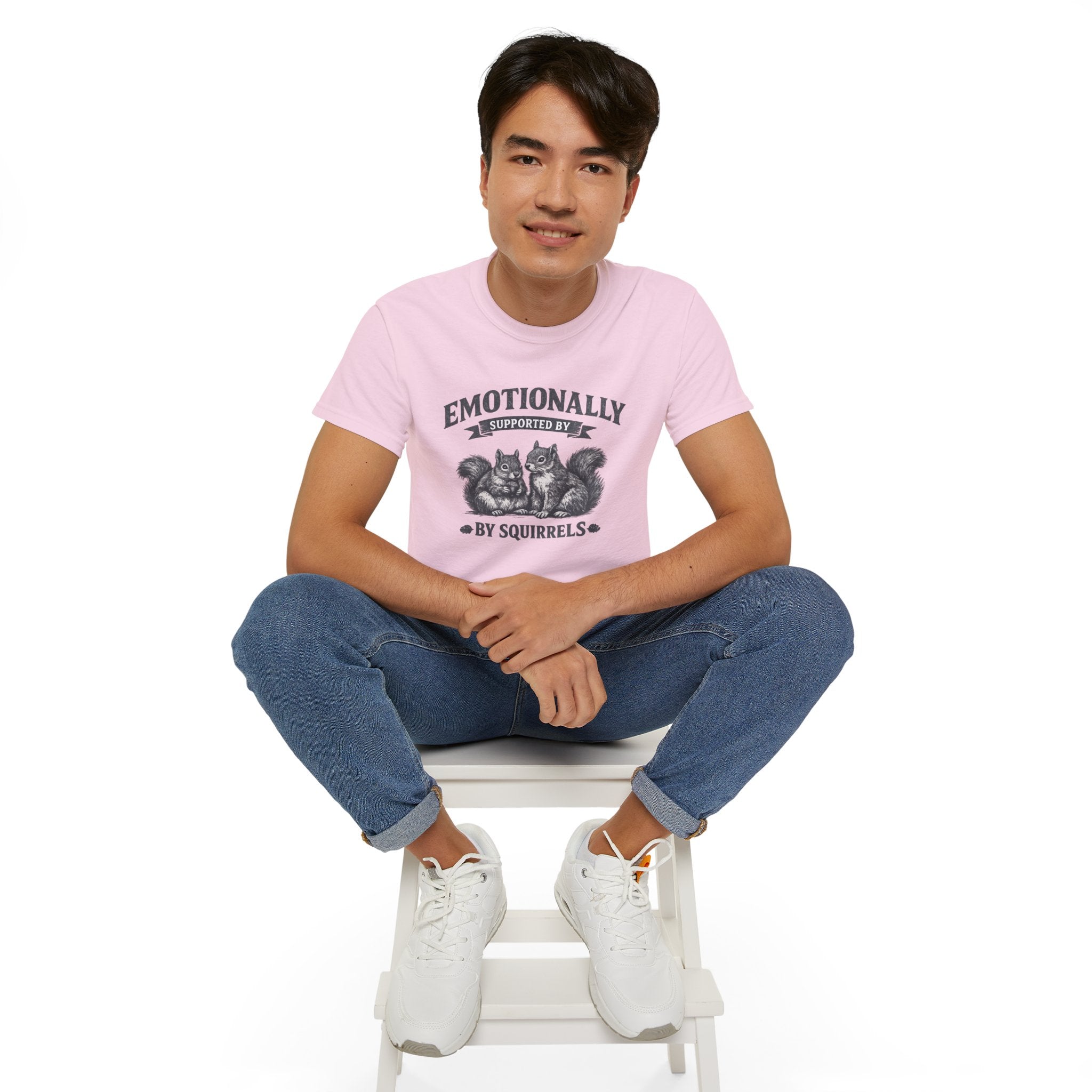 T-Shirt — "Emotionally Supported by Squirrels" Vintage Graphic Tee