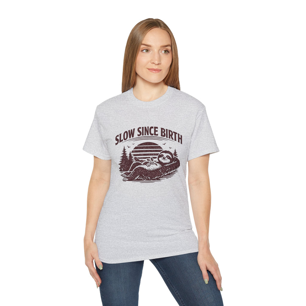 Slow Since Birth Sloth Tee — Funny Retro Nature T-Shirt