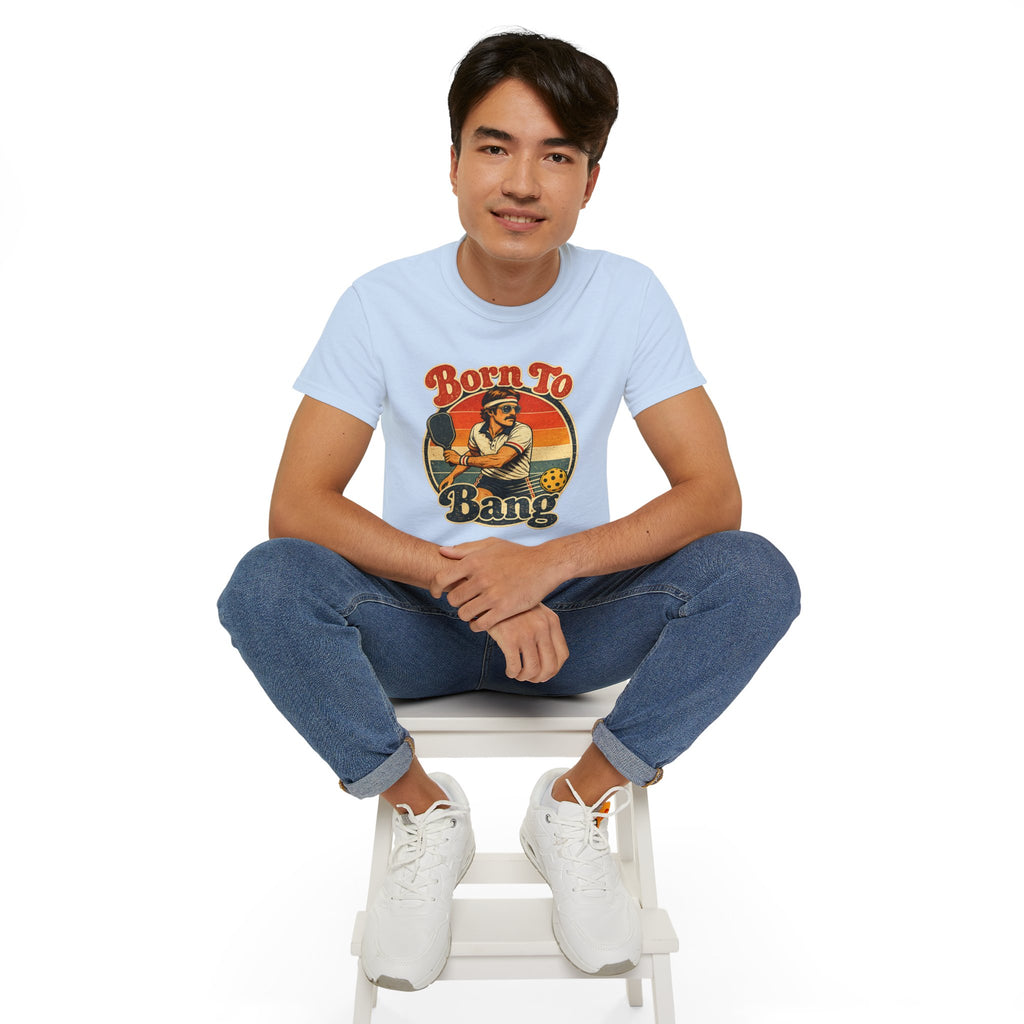 Men’s Born To Bang Vintage Pickleball T-Shirt — Retro Court Player Tee