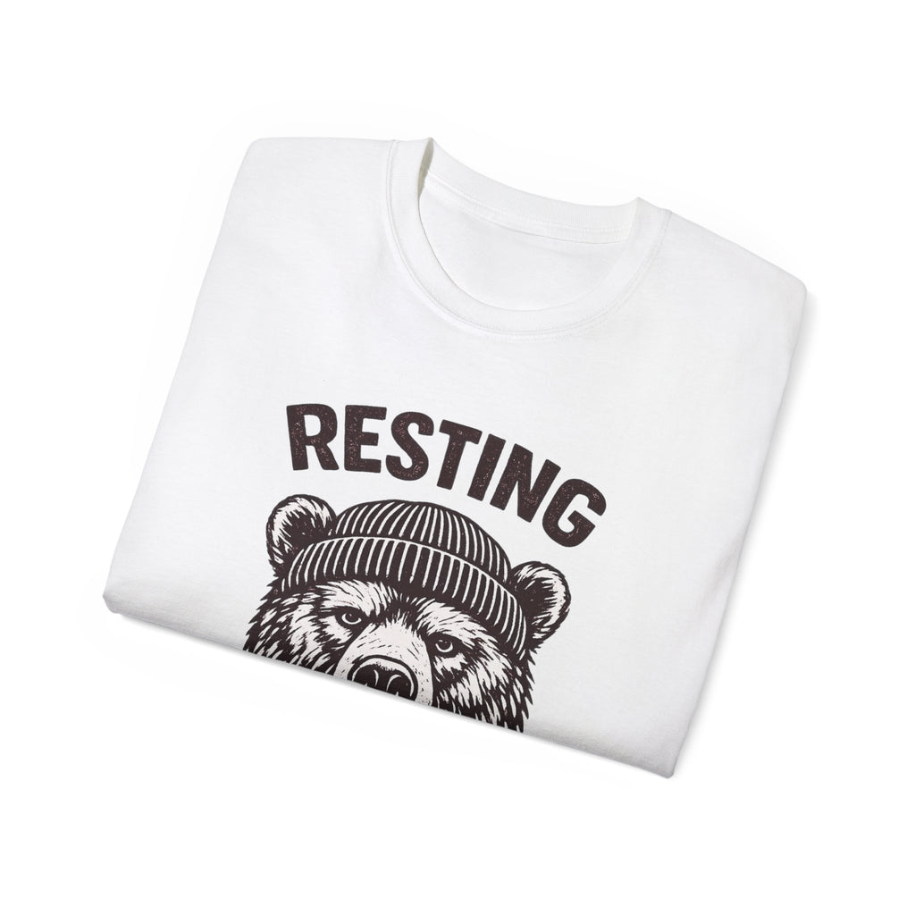 "Resting Bear Face" Graphic Tee, Funny Bear Illustration
