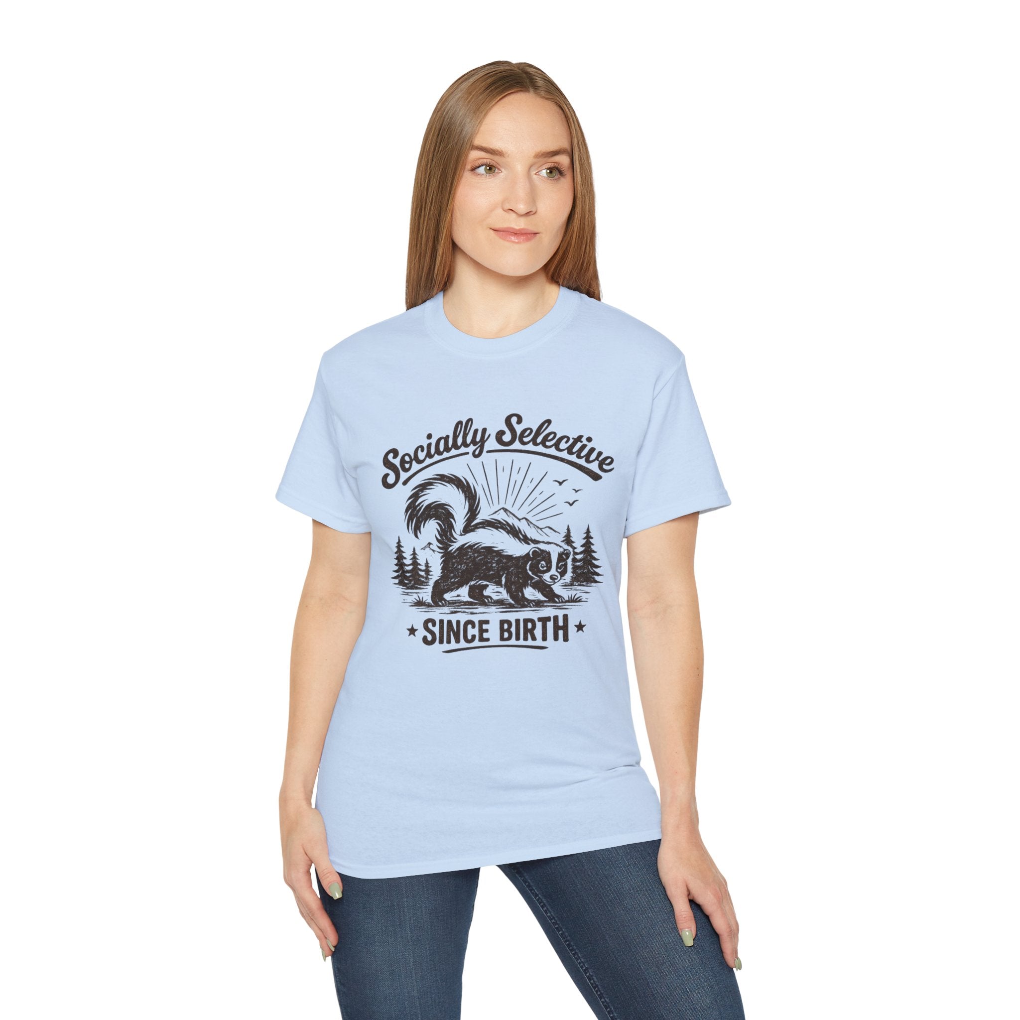 Socially Selective Since Birth T-Shirt — Skunk Graphic Tee