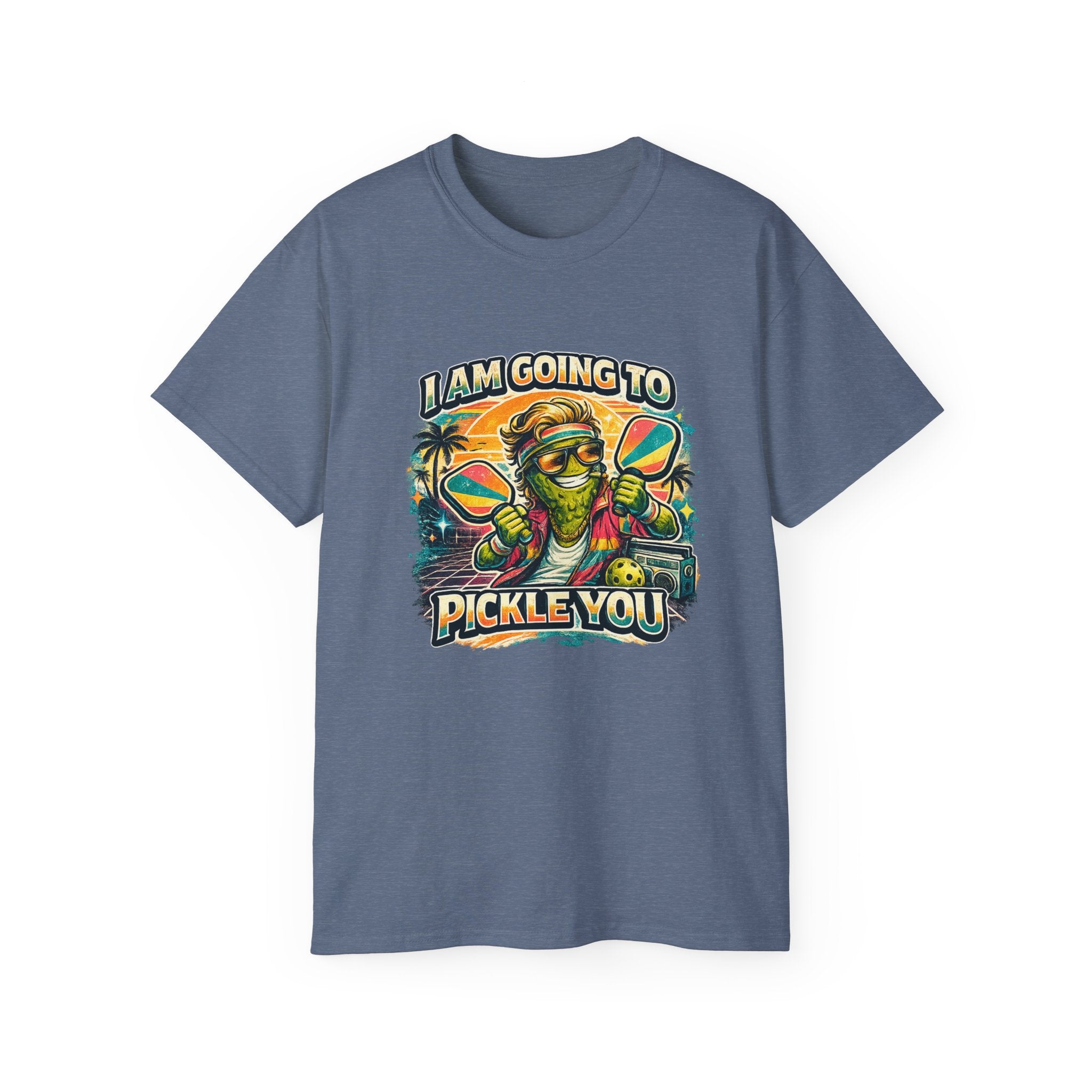 I Am Going To Pickle You Tee — Funny Pickleball Character Graphic T-Shirt