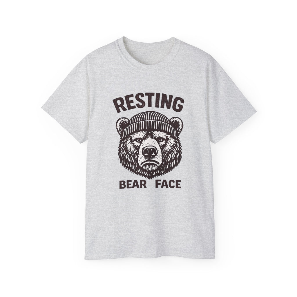 "Resting Bear Face" Graphic Tee, Funny Bear Illustration