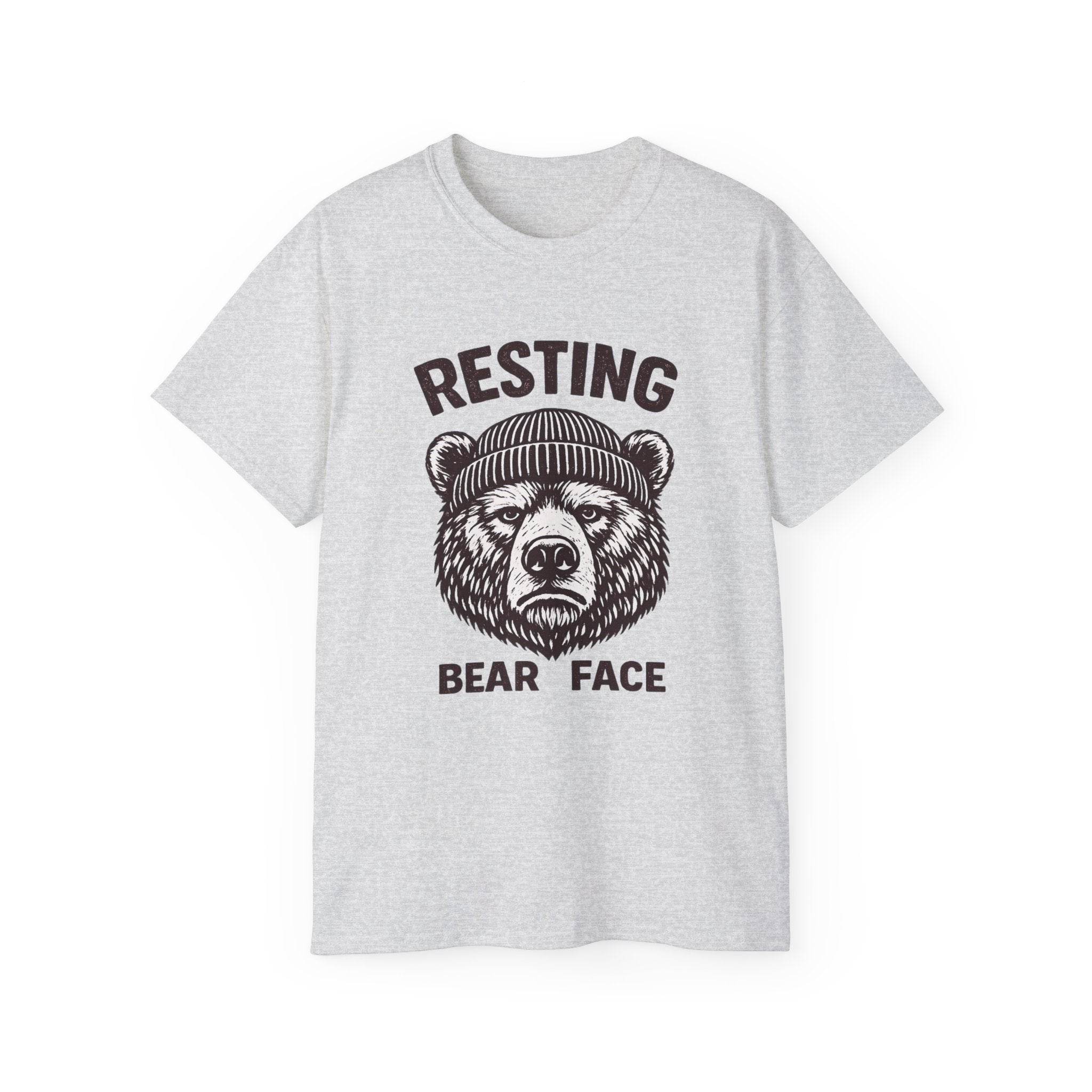 "Resting Bear Face" Graphic Tee, Funny Bear Illustration