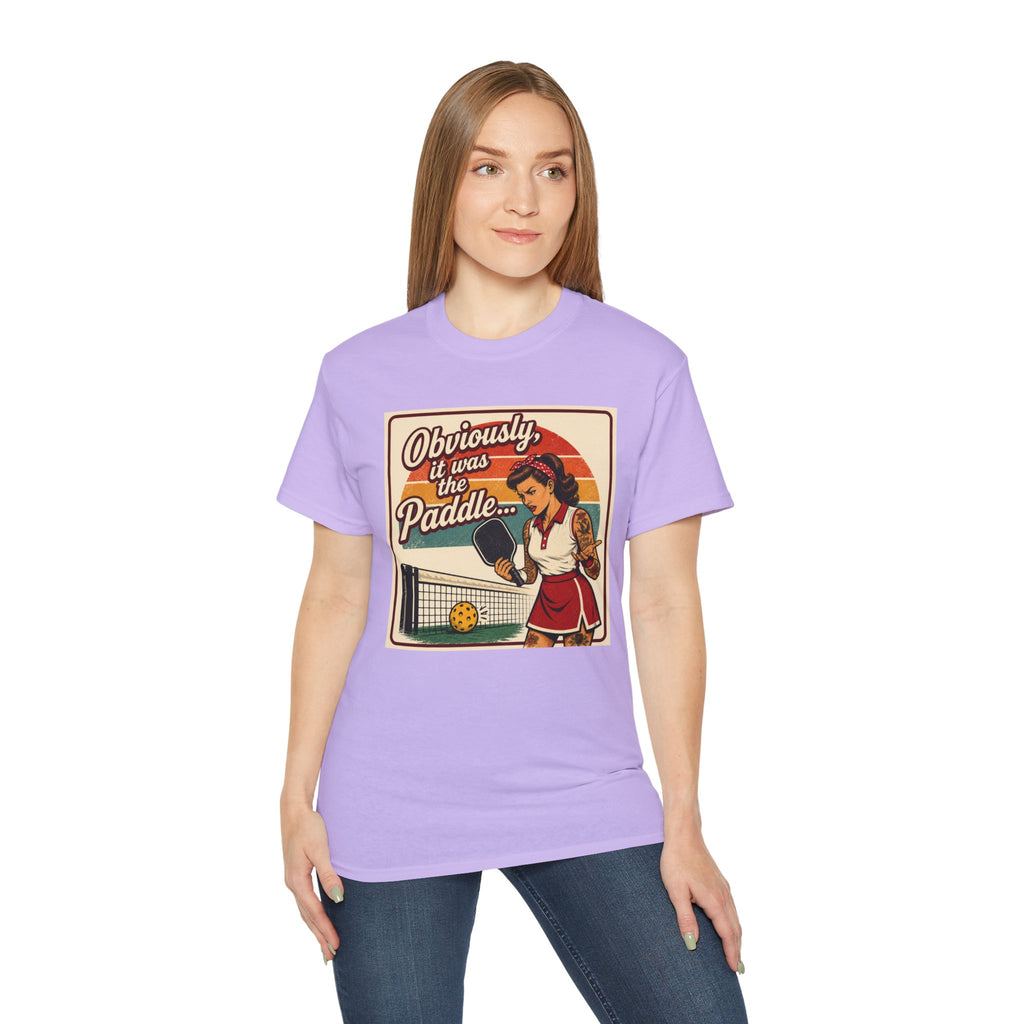 Pickleball Tee - "Obviously It Was The Paddle" Retro Vintage Design