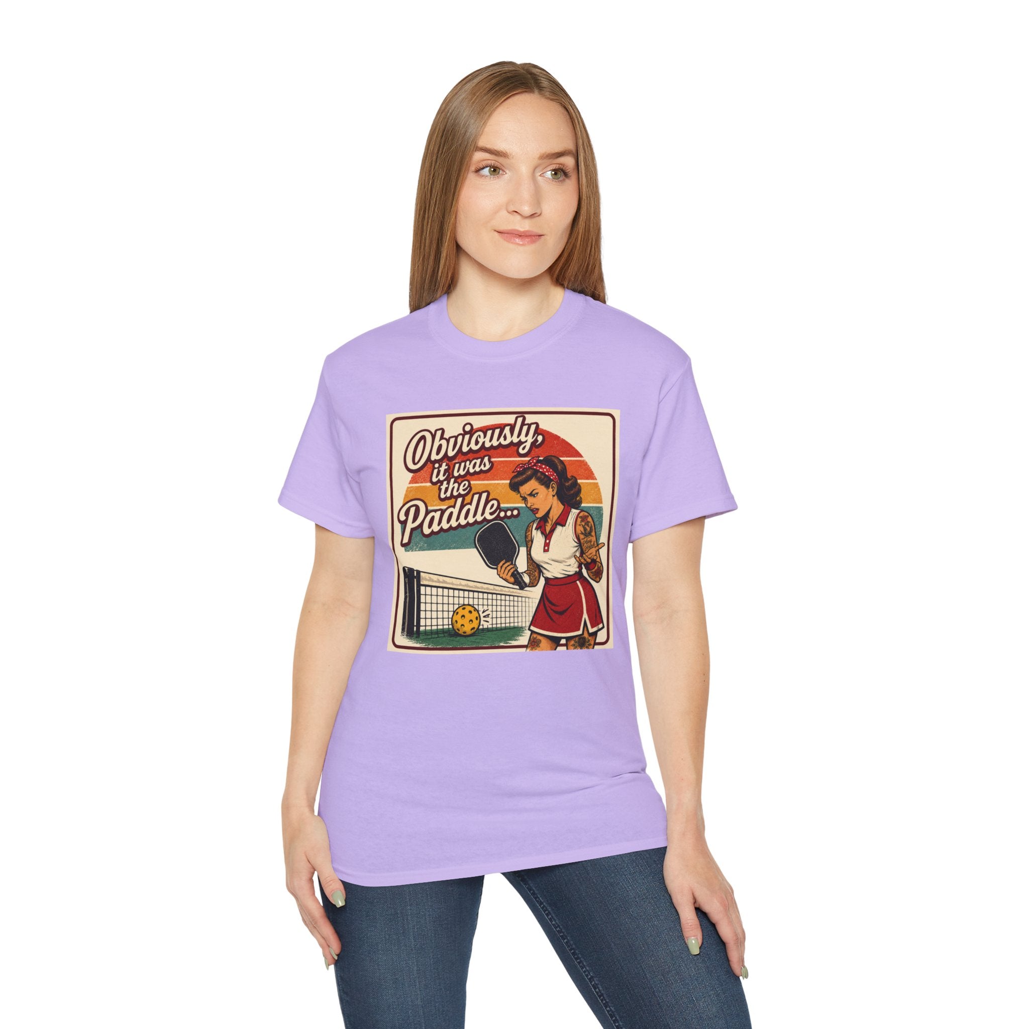 Pickleball Tee - "Obviously It Was The Paddle" Retro Vintage Design