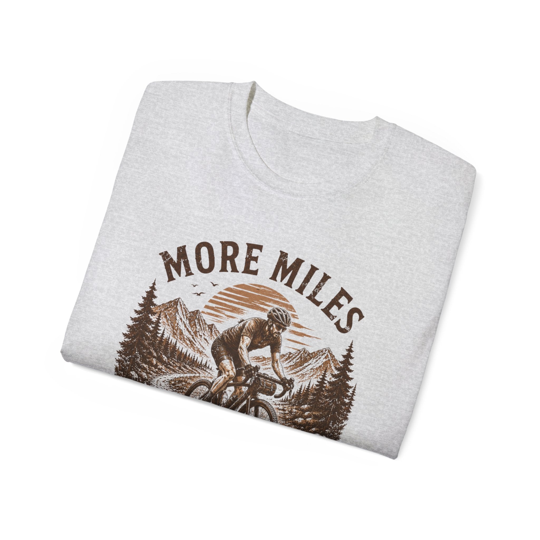 Gravel Cycling T‑Shirt — "More Miles, Less People" Gravel Bike Tee