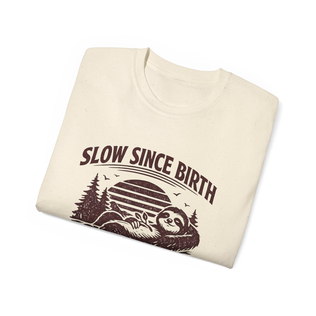 Slow Since Birth Sloth Tee — Funny Retro Nature T-Shirt