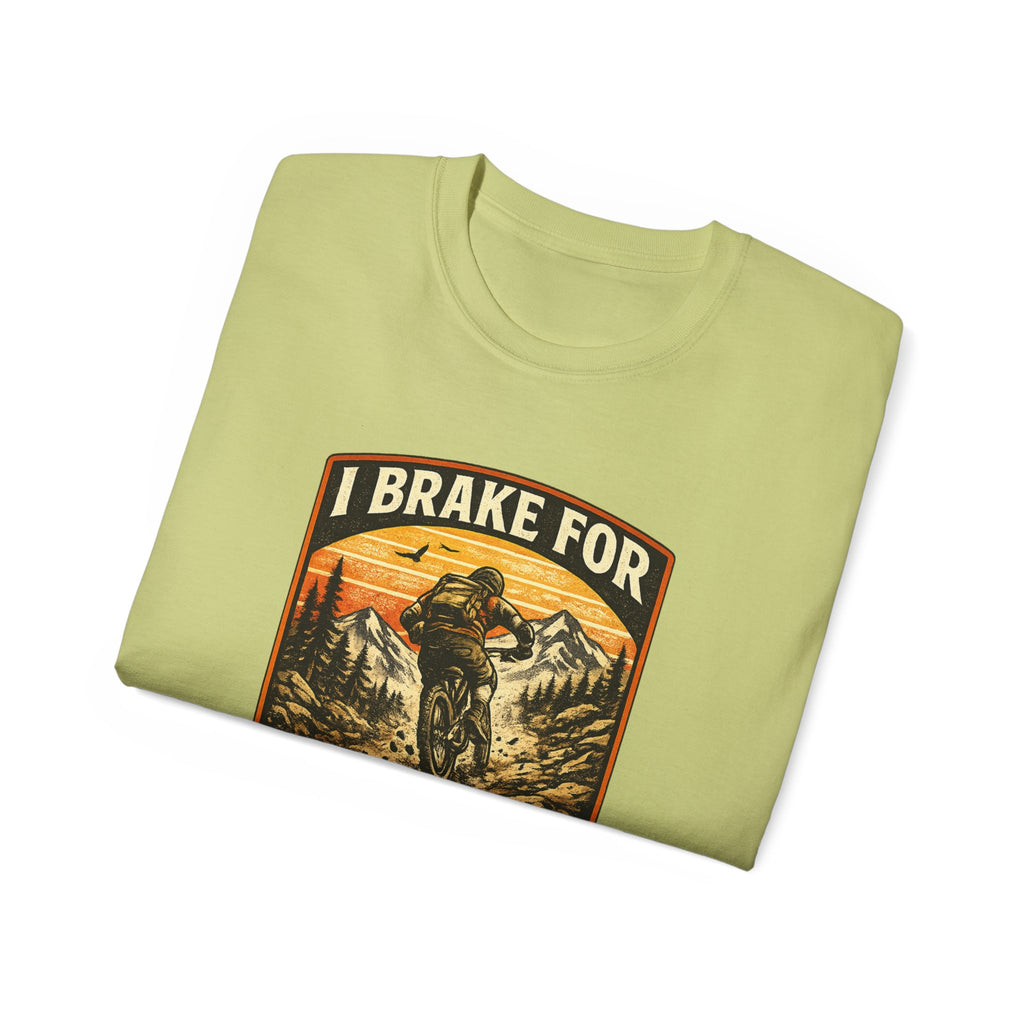 Mountain biking Tee Shirt — "I Brake for Absolutely Nothing" Vintage Rider Tee