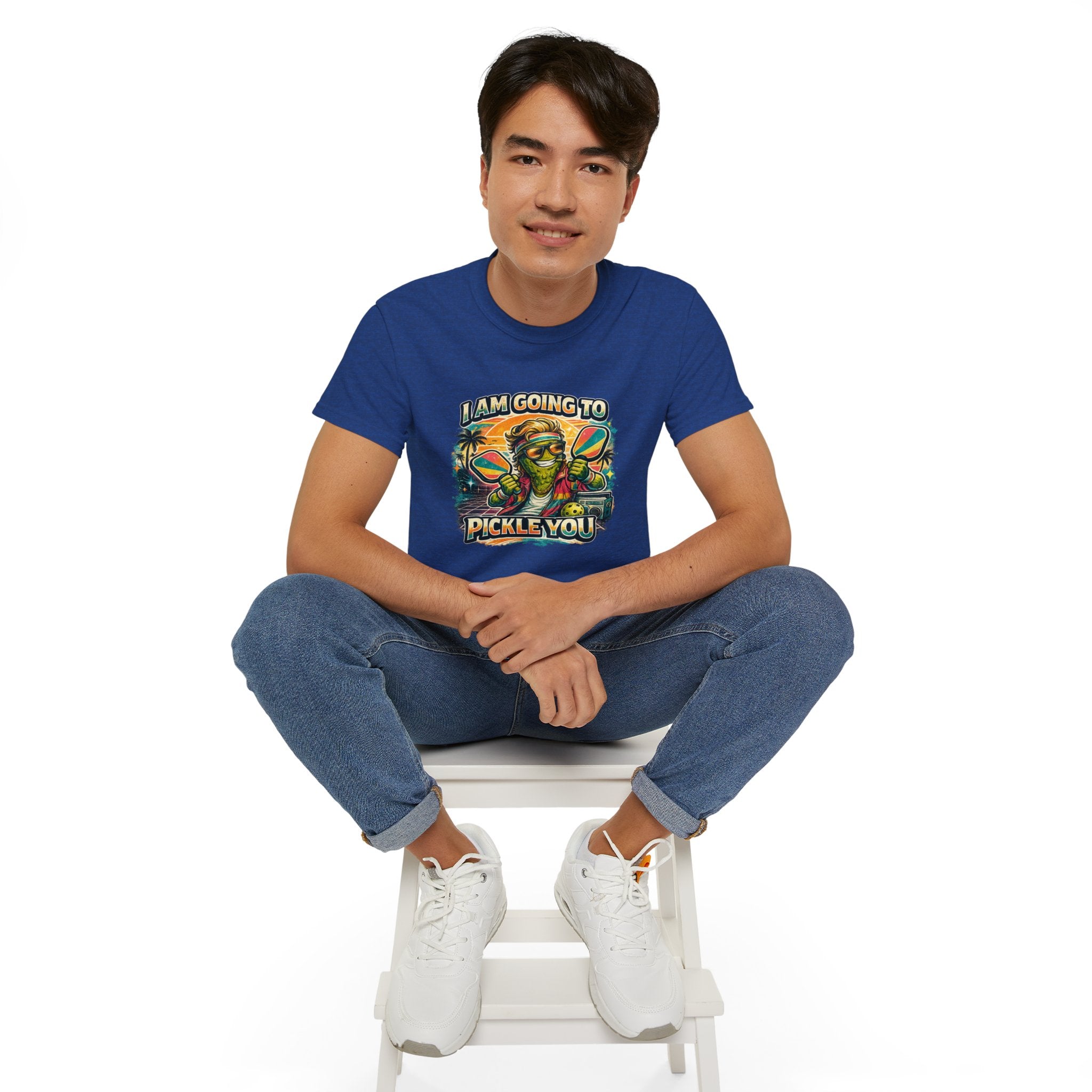 I Am Going To Pickle You Tee — Funny Pickleball Character Graphic T-Shirt