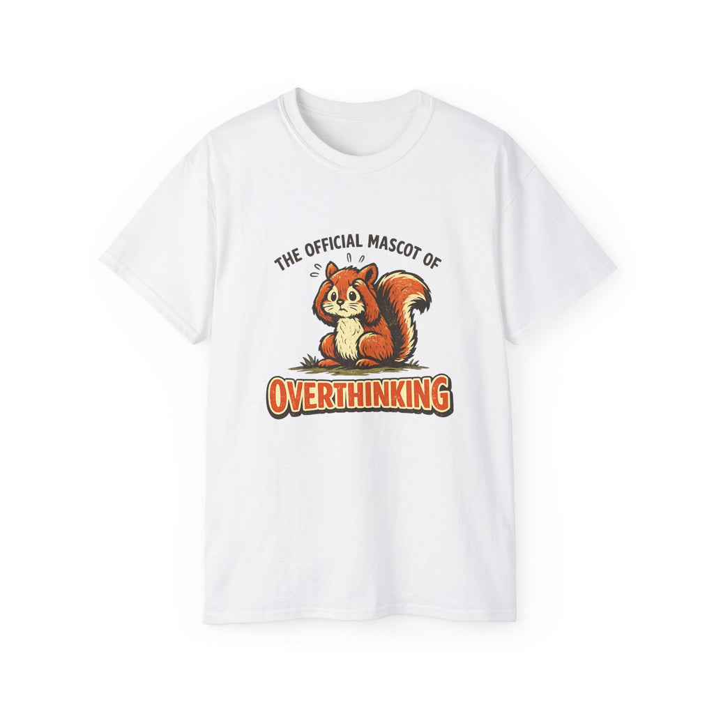 Overthinking Mascot T-Shirt — Cute Retro Squirrel Graphic Tee