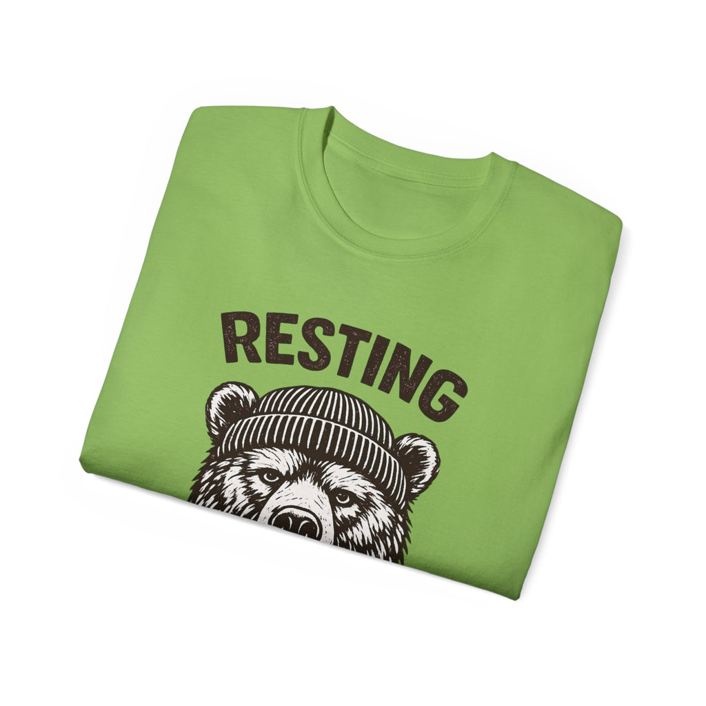 "Resting Bear Face" Graphic Tee, Funny Bear Illustration
