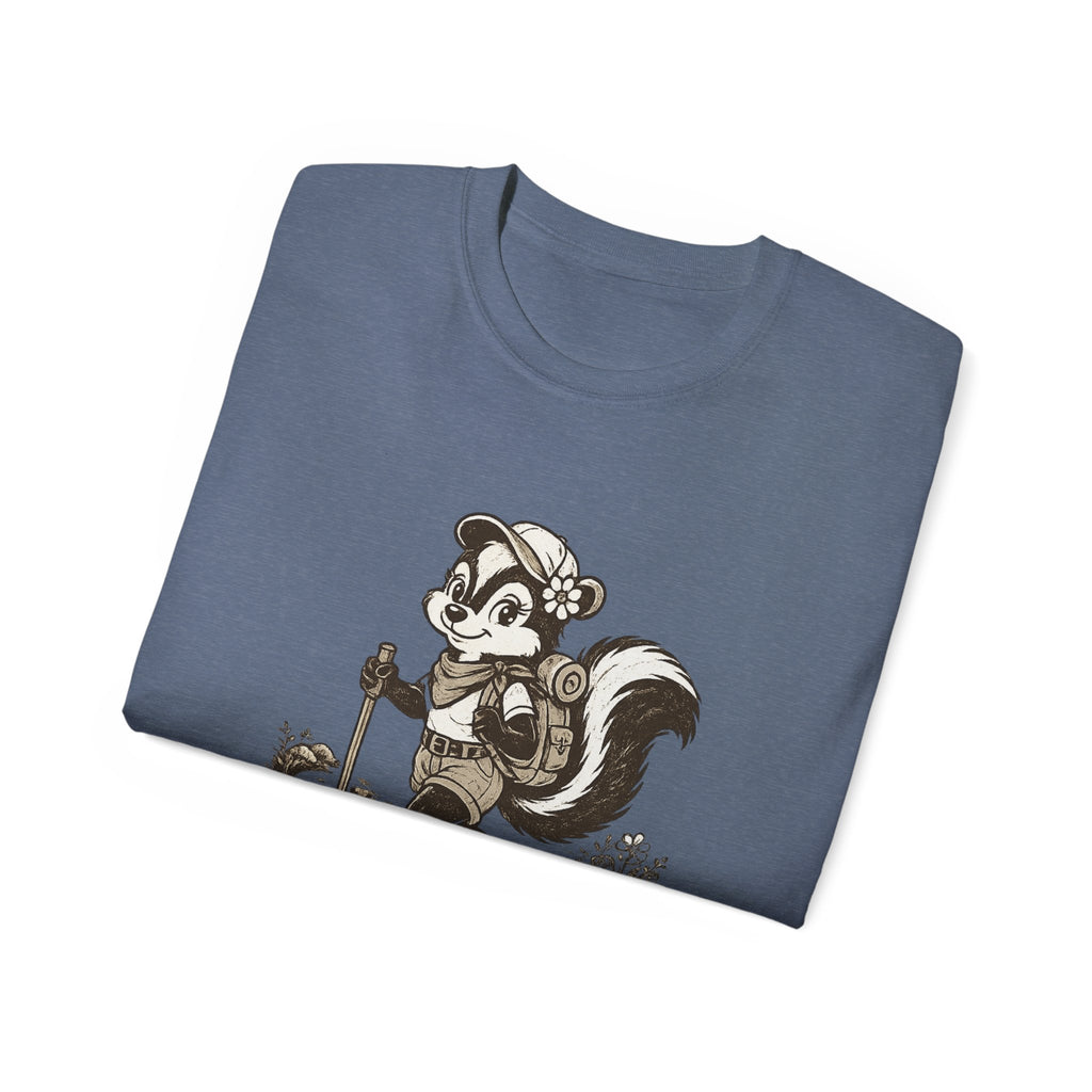 Friendly-ish Woman's Hiking Skunk Tee — Retro Outdoors Graphic T-Shirt