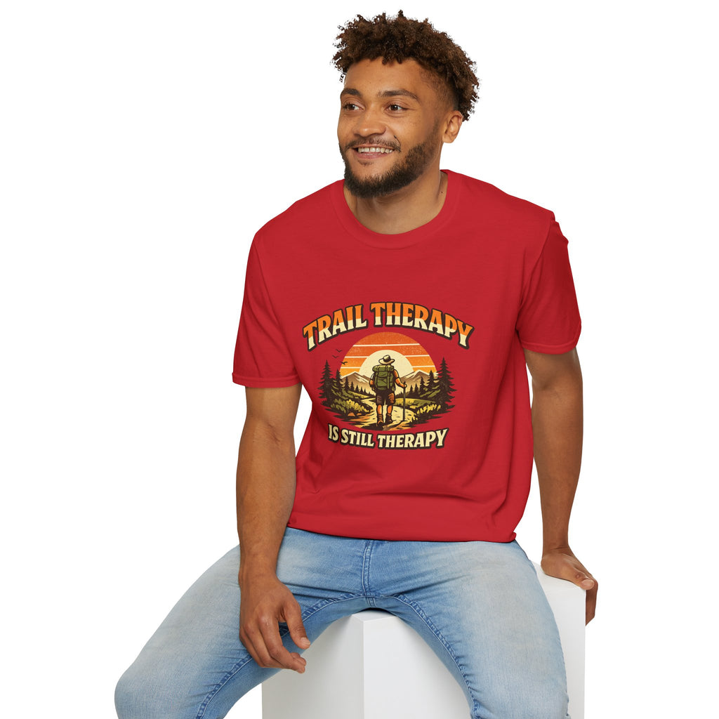 Men’s Trail Therapy T-Shirt — 'Trail Therapy Is Still Therapy' Male Hiking Graphic Tee
