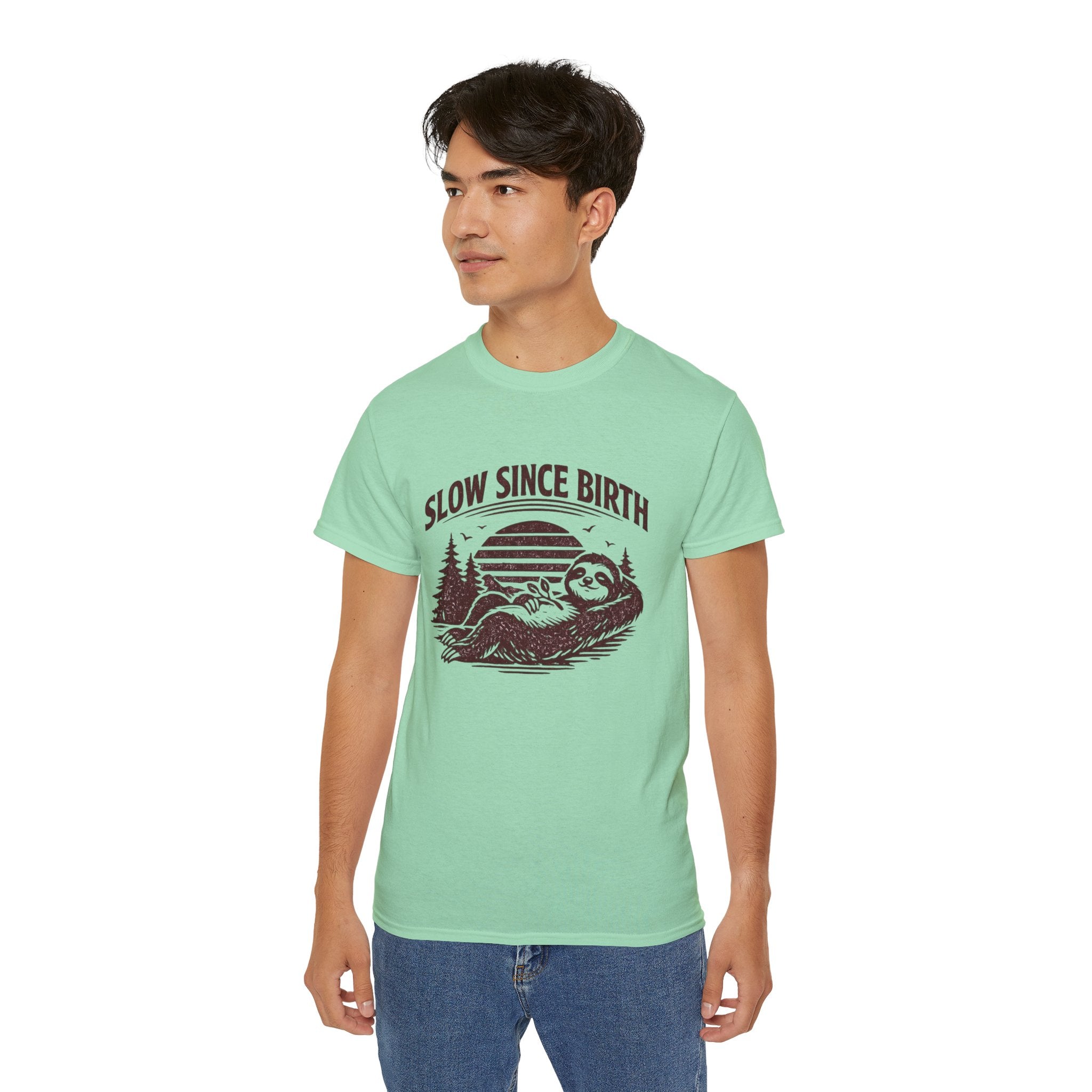 Slow Since Birth Sloth Tee — Funny Retro Nature T-Shirt