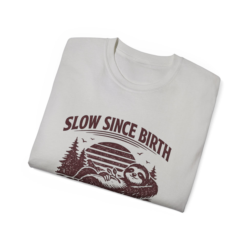 Slow Since Birth Sloth Tee — Funny Retro Nature T-Shirt