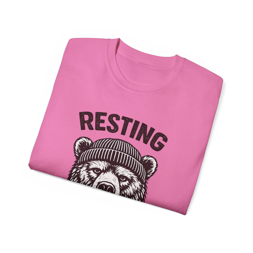 "Resting Bear Face" Graphic Tee, Funny Bear Illustration