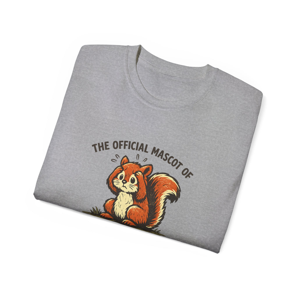 Overthinking Mascot T-Shirt — Cute Retro Squirrel Graphic Tee