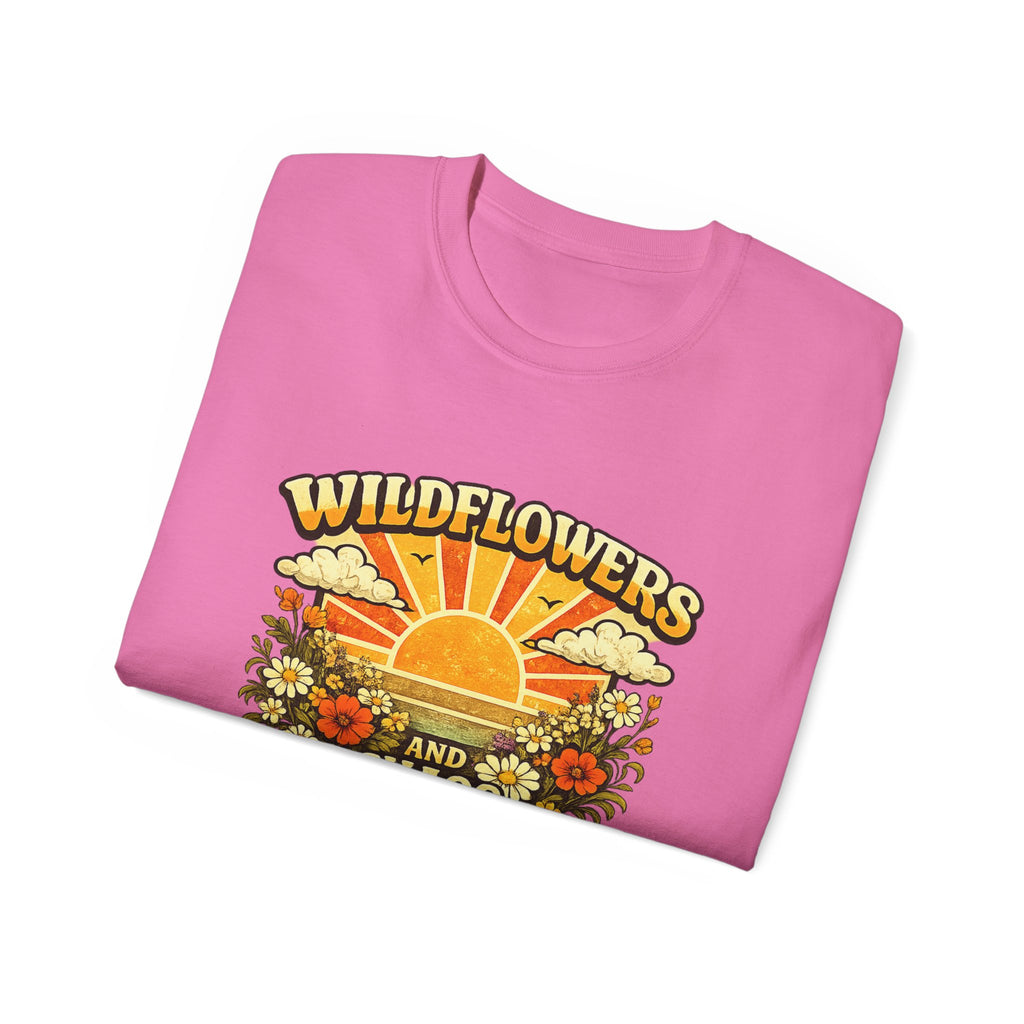 Wildflowers and Chaos Tee — Retro Sunflower Graphic T‑Shirt