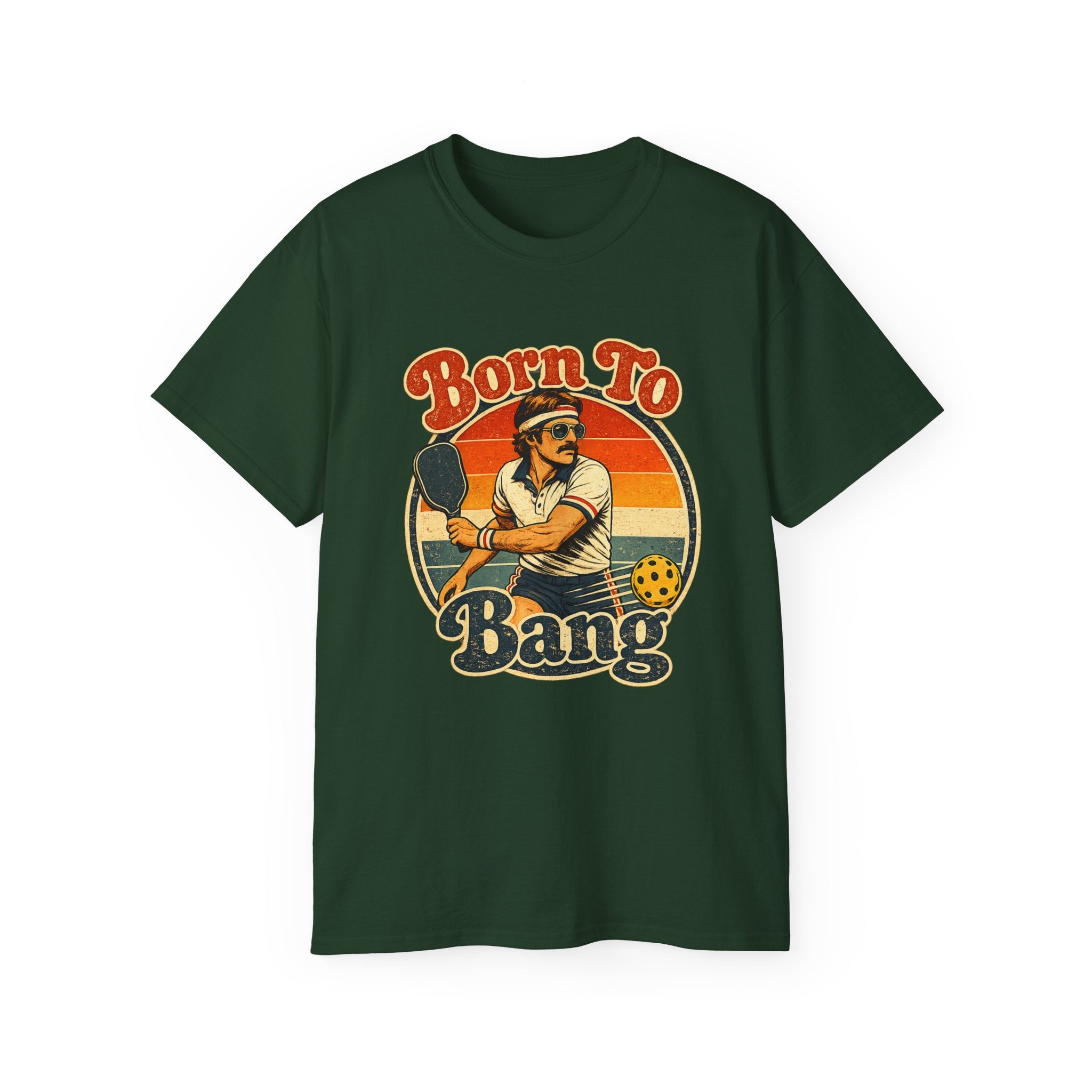 Men’s Born To Bang Vintage Pickleball T-Shirt — Retro Court Player Tee