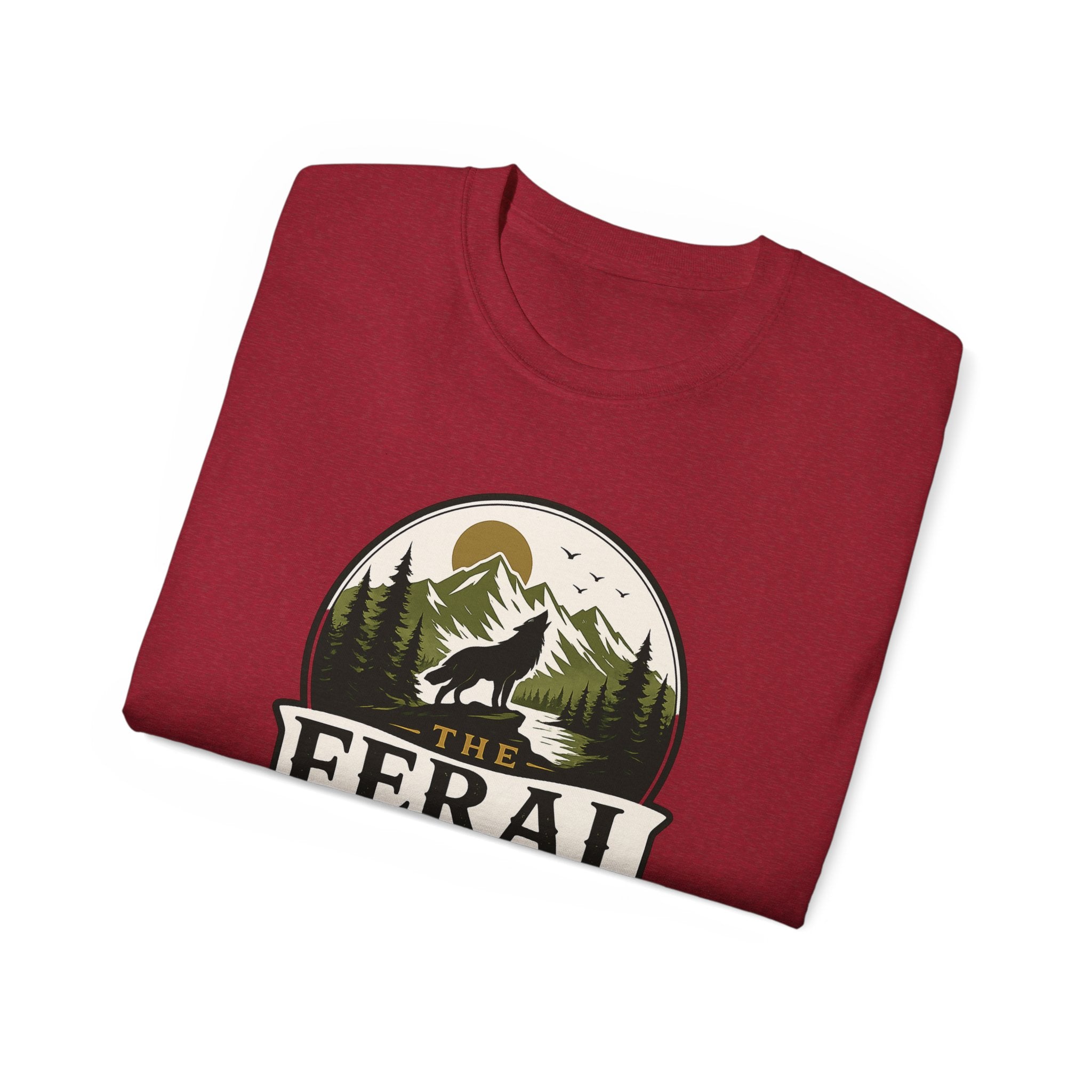 Feral Outdoor Social Club T-Shirt — Wilderness Wolf Logo Tee